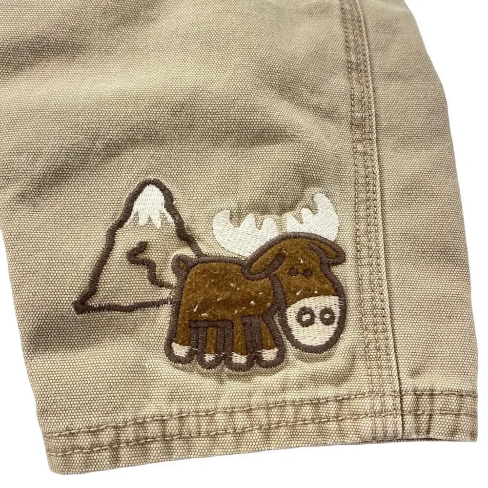 OshKosh B'gosh Boys 24 Months Vestbak Overalls Pants Moose Mountain Beige Khaki